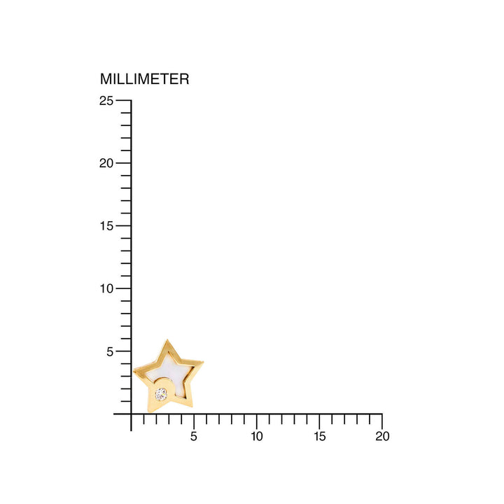 Pendientes Oro Niña Estrella fondo nacar y circon (9kts)