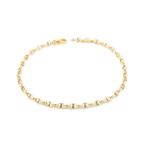 18ct two color gold Women's Bracelet Capaventi Shine 20 cm