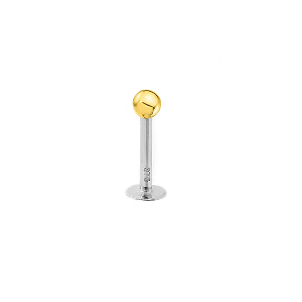 9K Gold Steel Lip Piercing Ball 3 mm Shine