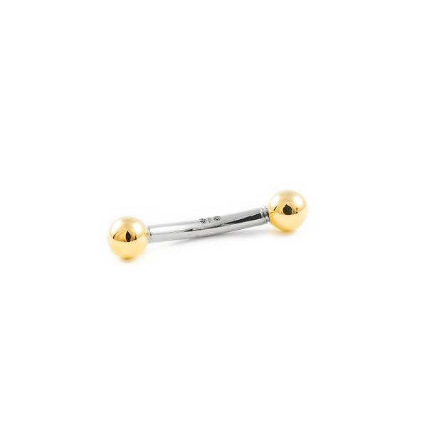 9K Gold Steel Eyebrow Piercing Ball 3 mm Shine