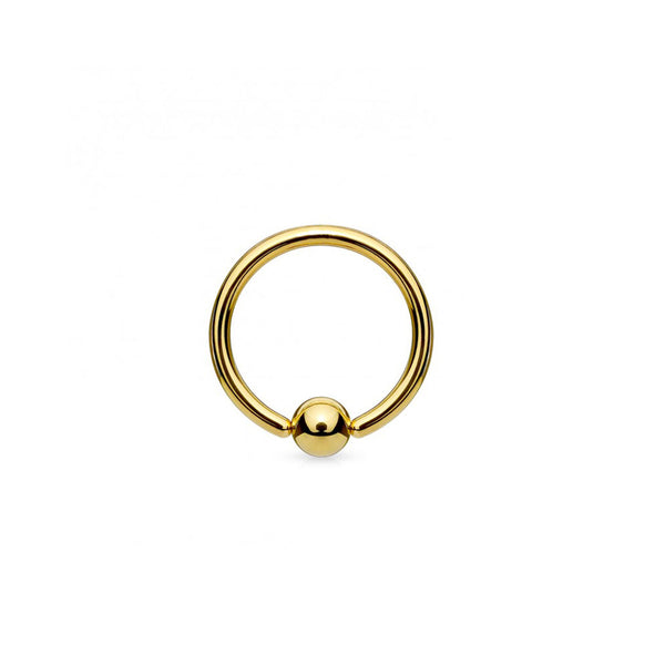 Yellow Gold 9K Barbell Ball Piercing 4 mm Shine