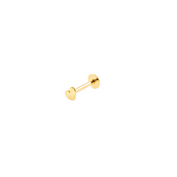 Yellow Gold 9K Lip Heart Piercing Shine