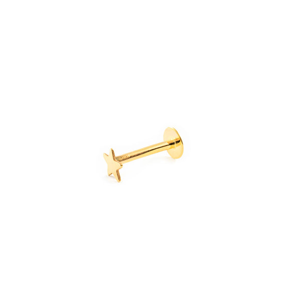 Yellow Gold 9K Lip Star Piercing Shine