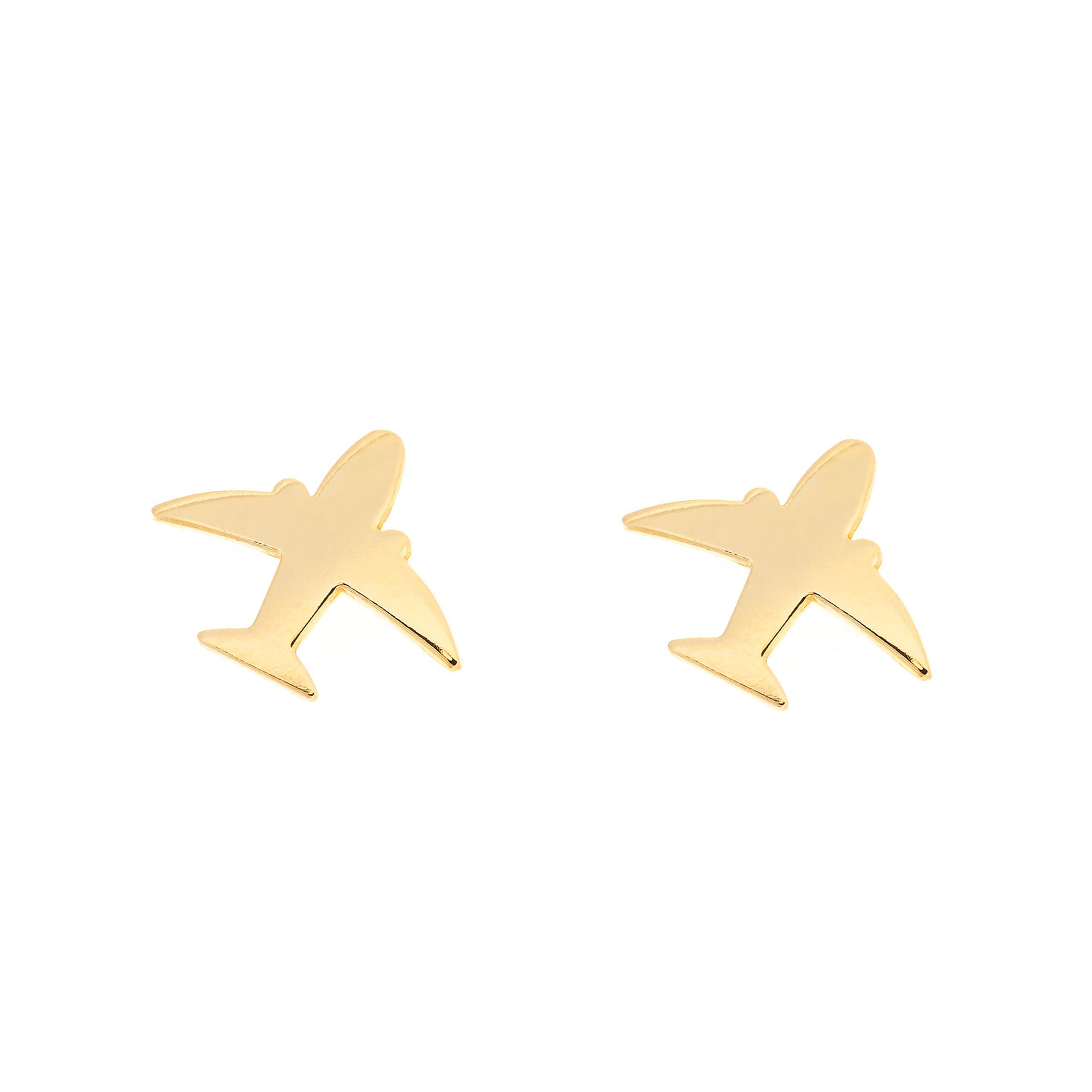 Gold airplane clearance earrings