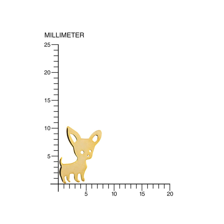 Pendientes oro niña perro chihuahua (9Kts)