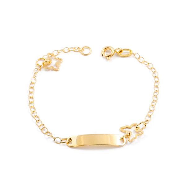 18ct Yellow Gold Personalized Butterfly Slave Bracelet 14 cm Shine