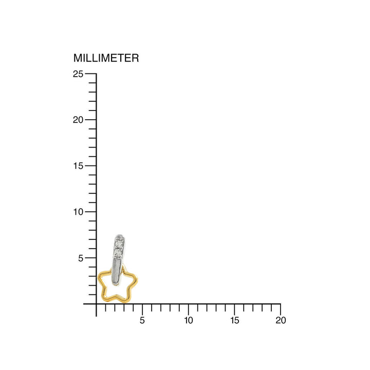Pendientes Oro bicolor Niña Estrella calada con circonitas (9kts)