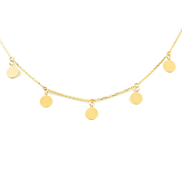 9ct Yellow Gold Circles Necklace 40 cm