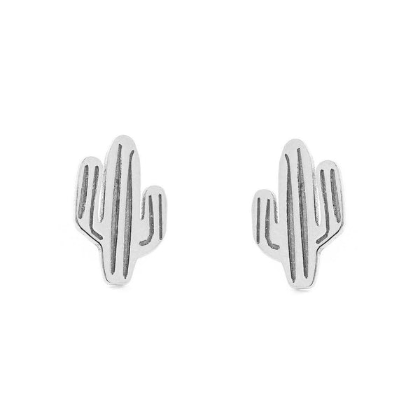 Pendientes Plata de Ley Cactus Brillo