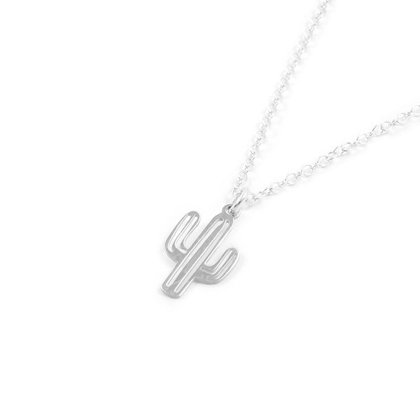 925 Sterling Silver Cactus Necklace Shine