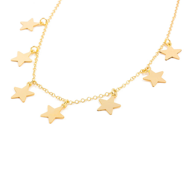 925 Sterling Silver Gold-plated Star Necklace Shine