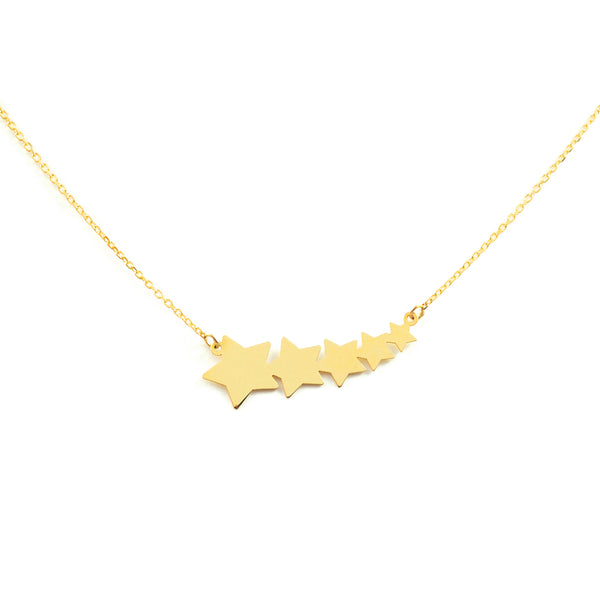 9ct Yellow Gold Stars Necklace 43 cm