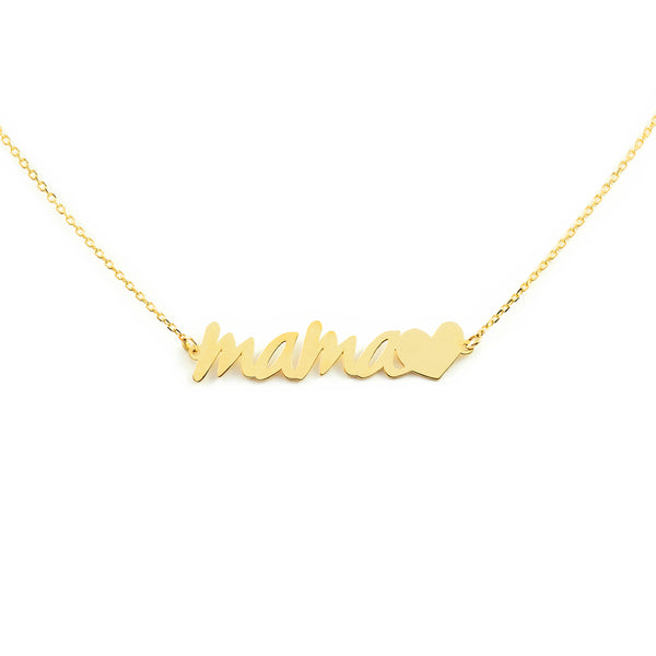 9ct Yellow Gold Mama Heart Necklace 43 cm