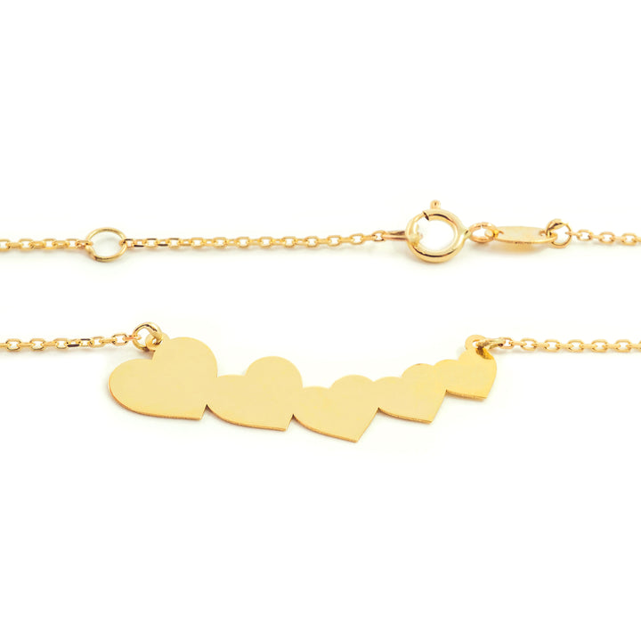 Collar oro corazones unidos (9Kts)