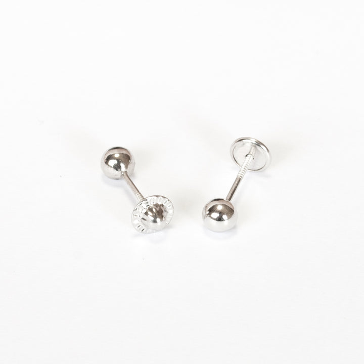 Pendientes Plata Bebe o niña Bola lisa 4 mm