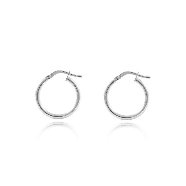 Pendientes Plata de Ley Aros Redondo Brillo 15 x 2 mm