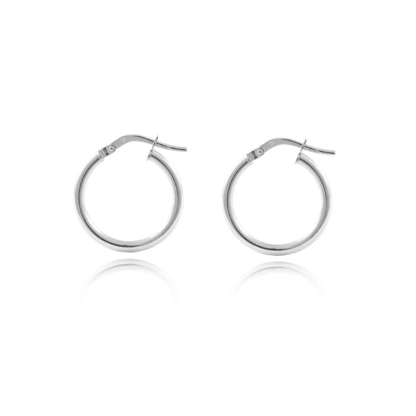 Pendientes Plata de Ley Aros Redondo Brillo 19 x 2 mm