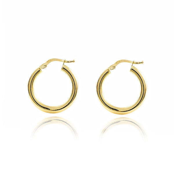 925 Sterling Silver gold-plated Hoops shine earrings 21x3 mm