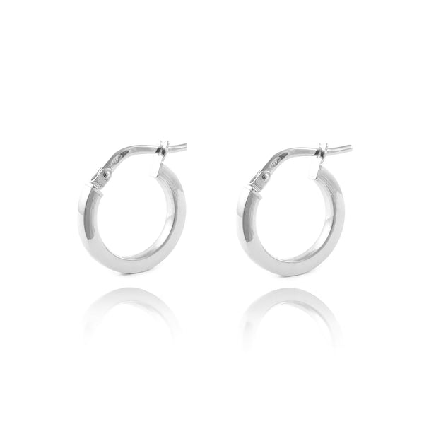 925 Sterling Silver Square Hoops shine earrings 15x2 mm