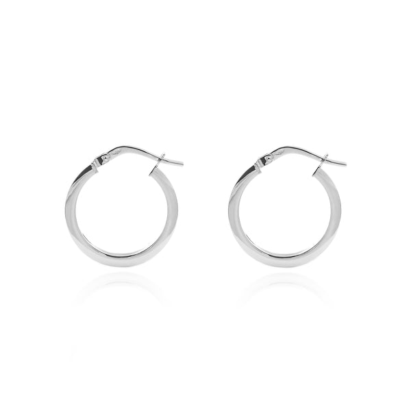 925 Sterling Silver Square Hoops shine earrings 19x2 mm