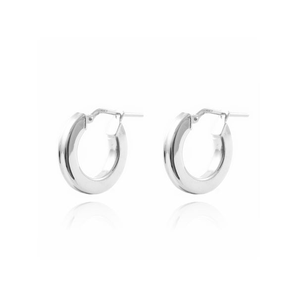 925 Sterling Silver Square Hoops shine earrings 16x3 mm