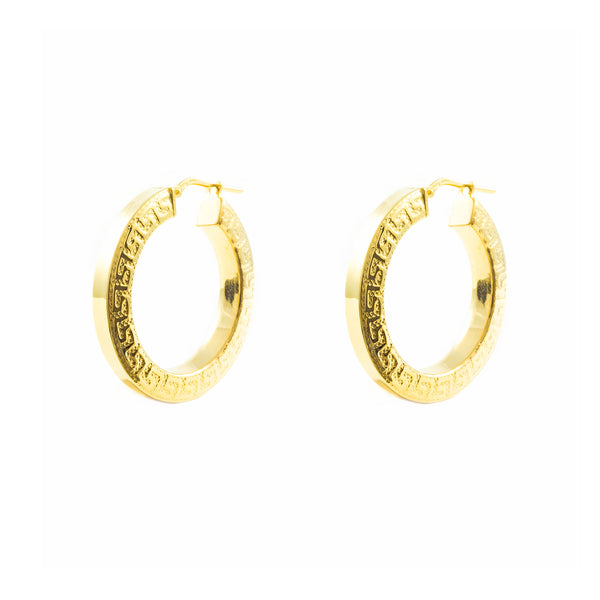 925 Sterling Silver gold-plated Greece Hoops shine earrings 29x4 mm
