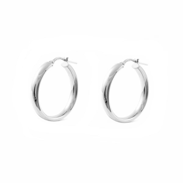 925 Sterling Silver Hoops shine earrings 19x4 mm