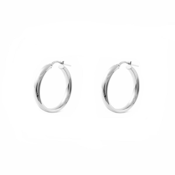 925 Sterling Silver Hoops shine earrings 16x4 mm