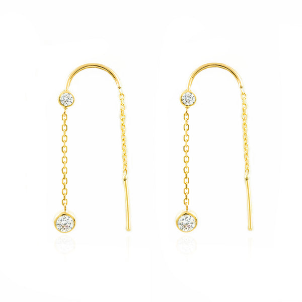 Pendientes Mujer Oro Amarillo 9K Circonita Brillo