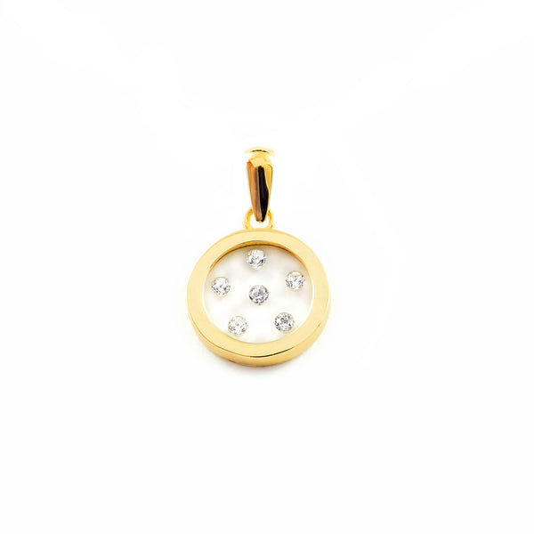 9ct Yellow Gold Flower Cubic Zirconia pendant shine