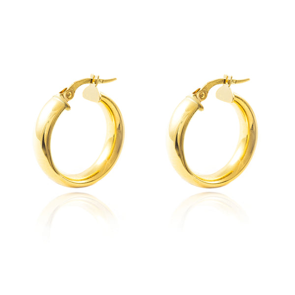 18ct Yellow Gold Hoops Earrings shine 20x6 mm