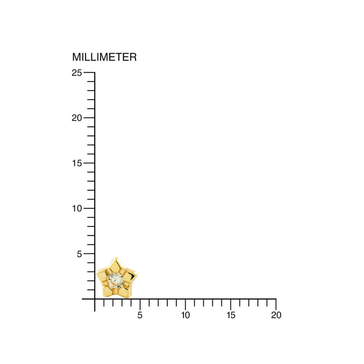 Pendientes oro amarillo niña Estrella 5 puntas con circonita (9kts)