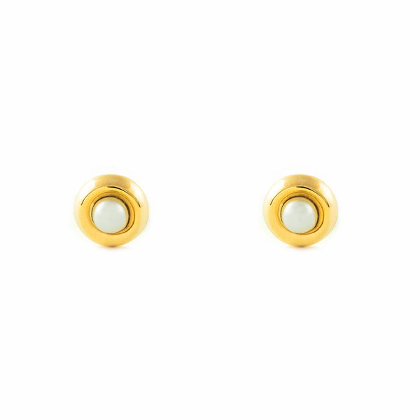 9ct Yellow Gold Pearl 2.5 mm Children's Baby Girls Earrings shine