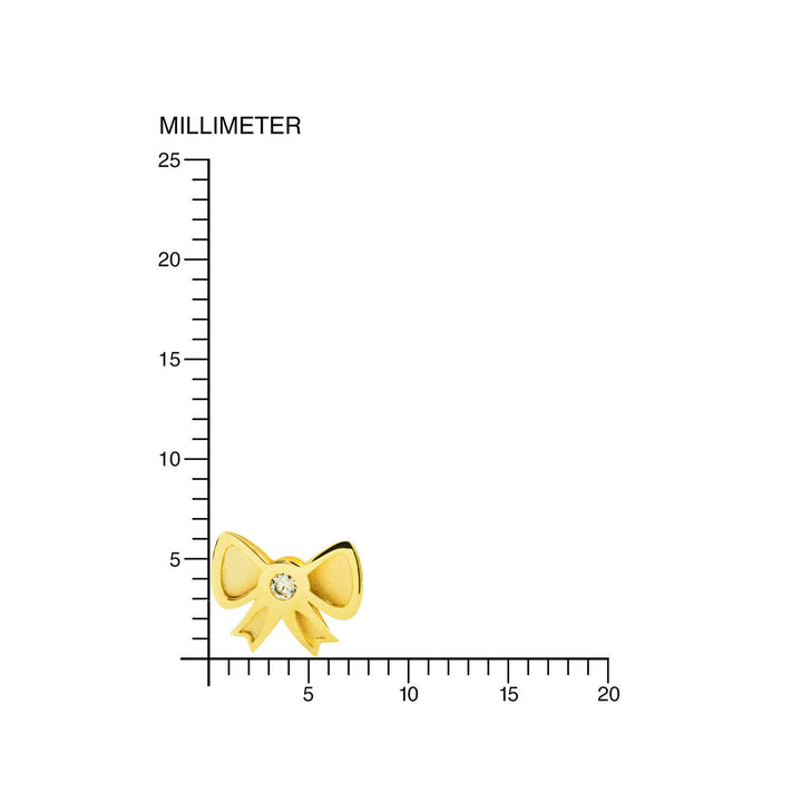 Pendientes Niña oro amarillo lazo calado mate y circón (9kts)