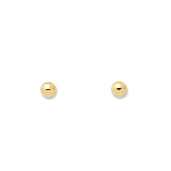 9ct Yellow Gold Ball 3 mm Earrings shine