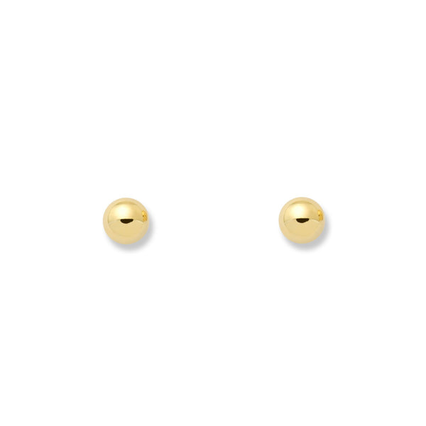 9ct Yellow Gold Ball 4 mm Earrings shine