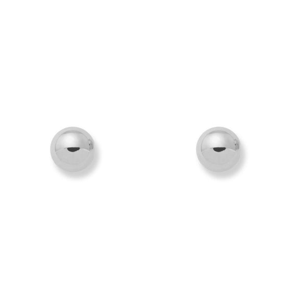 9ct White Gold Ball 5 mm Earrings shine