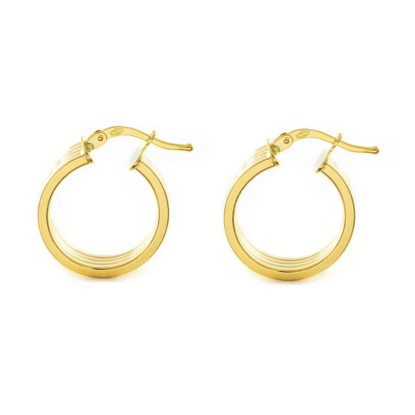 18ct Yellow Gold Greece Hoops Earrings 18x6 mm