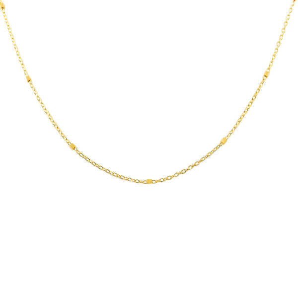 18ct Yellow Gold Square Chain necklace thick 1 mm