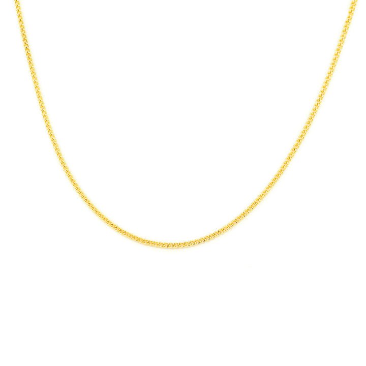 Cadena oro Amarillo barbada hueca hilo redondo (50 cm)