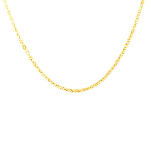 18ct Yellow Gold Forced-Brilliant Chain necklace thick 1.5 mm