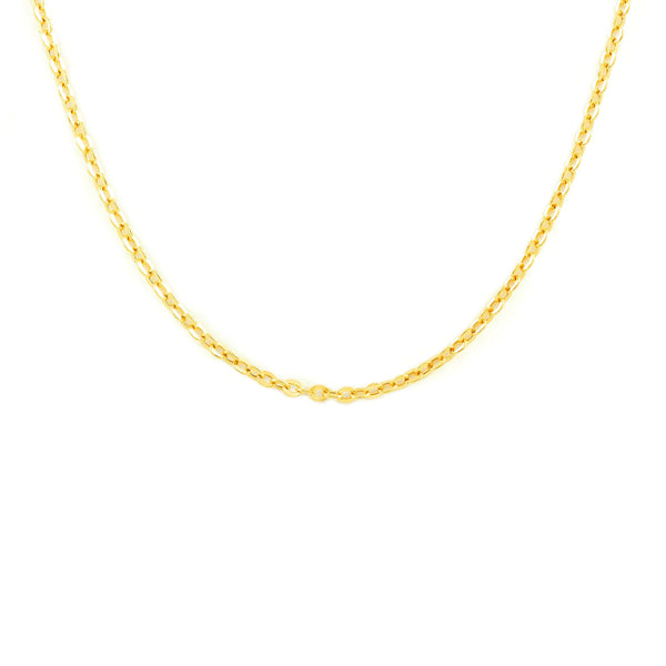 18ct Yellow Gold Forced-Brilliant Chain necklace thick 1.7 mm