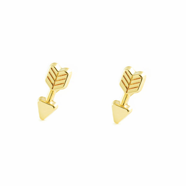 9ct Yellow Gold Arrow Earrings shine