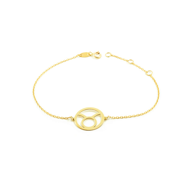  9ct Yellow Gold Tauro Horoscope Women's Bracelet 18 cm Shine