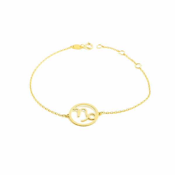  9ct Yellow Gold Capricorn Zodiac Women's Bracelet 18 cm Shine
