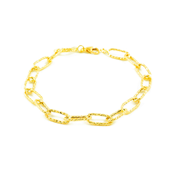 18ct Yellow Gold Textured Fantasy Bracelet 20 cm