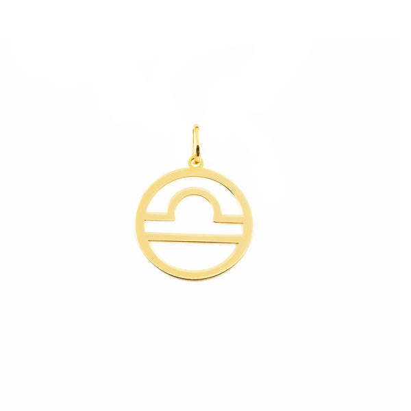 9ct Yellow Gold Libra Horoscope pendant shine