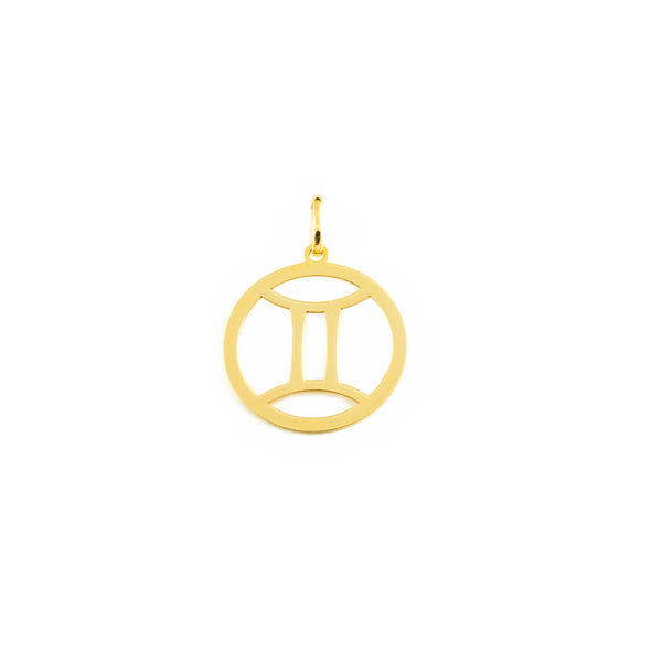 9ct Yellow Gold Gemini Horoscope pendant shine