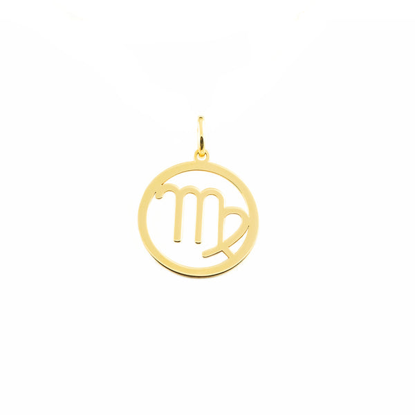 9ct Yellow Gold Virgo Horoscope pendant shine