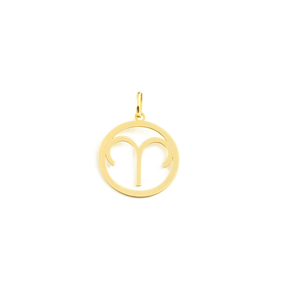 9ct Yellow Gold Aries Horoscope pendant shine